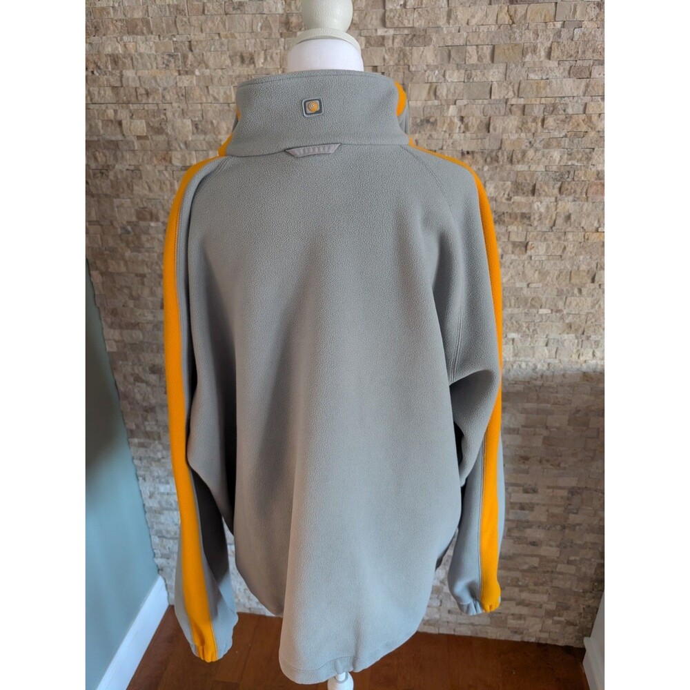 Columbia Gorpcore Fleece Zip Up Jacket Orange Grey Skater Normcore Grunge XL image 2